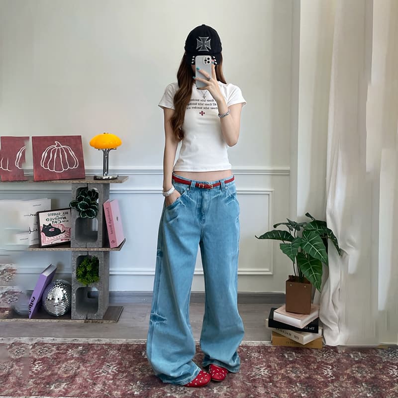 Джинсы BONELESS Cut Blue Women's Jeans BONELESS Cut Синие Женские Джинсы - изображение 3