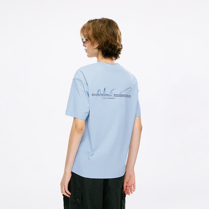 Футболка BONELESS Sorona Gradient Mesh B Print Топ с короткими рукавами Прохладная ткань Влагопоглощающий Быстросохнущий Спорт Солнцезащитные средства Унисекс - изображение 4