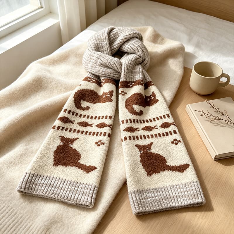 Шарф VIVIWELL Плюшевая пряжа Knit Scarves Unisex - изображение 3