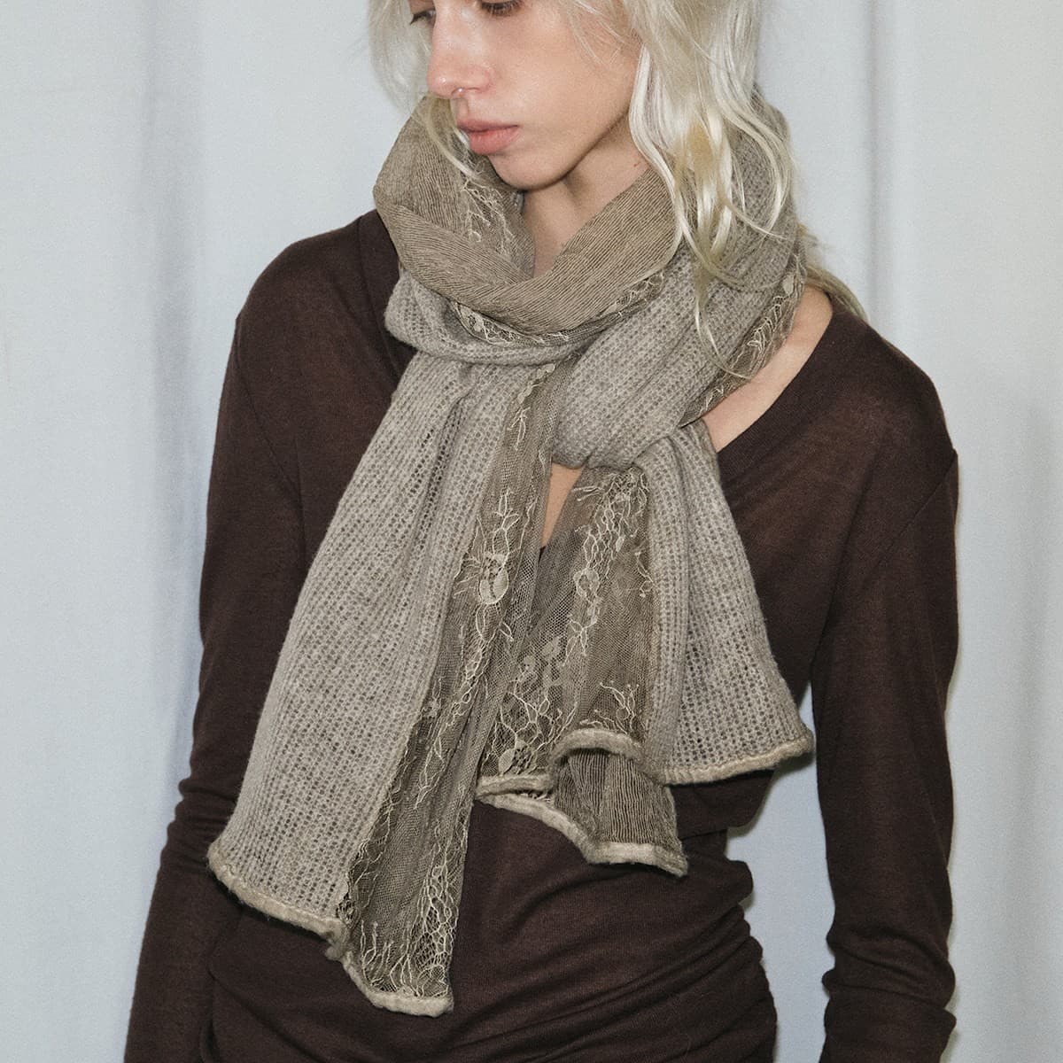 Шарф VIVIWELL Cotton Knit Платки Женские - изображение 3