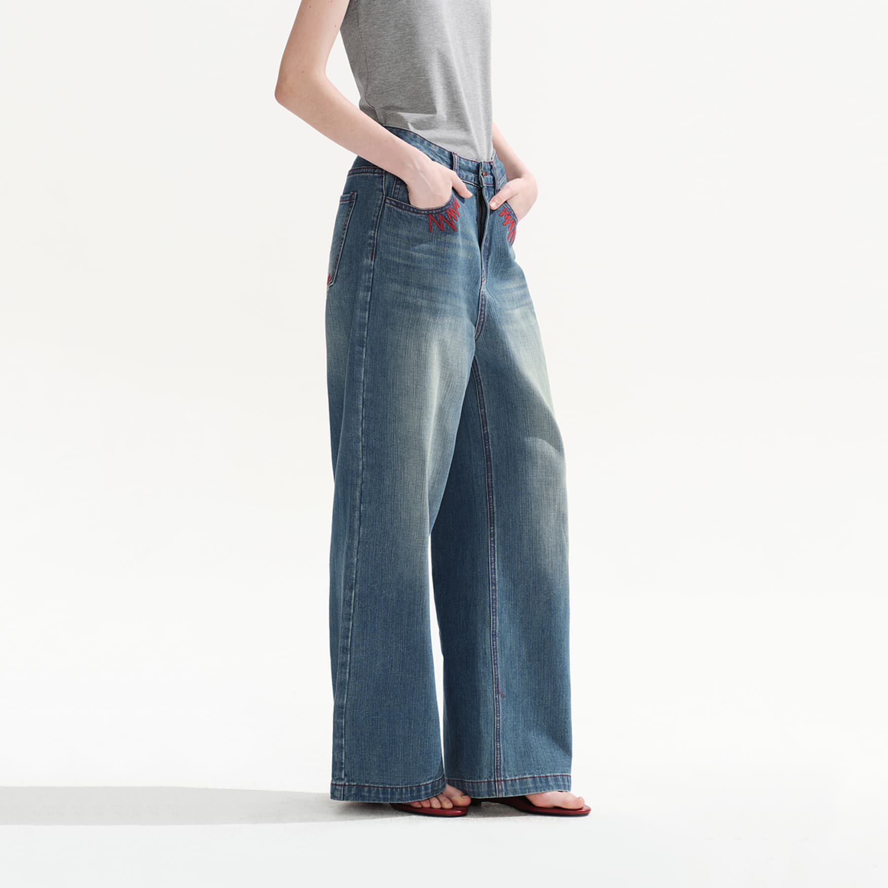 Джинсы PSO Brand Blue Women's Jeans PSO Brand Синий Женские Джинсы - изображение 2