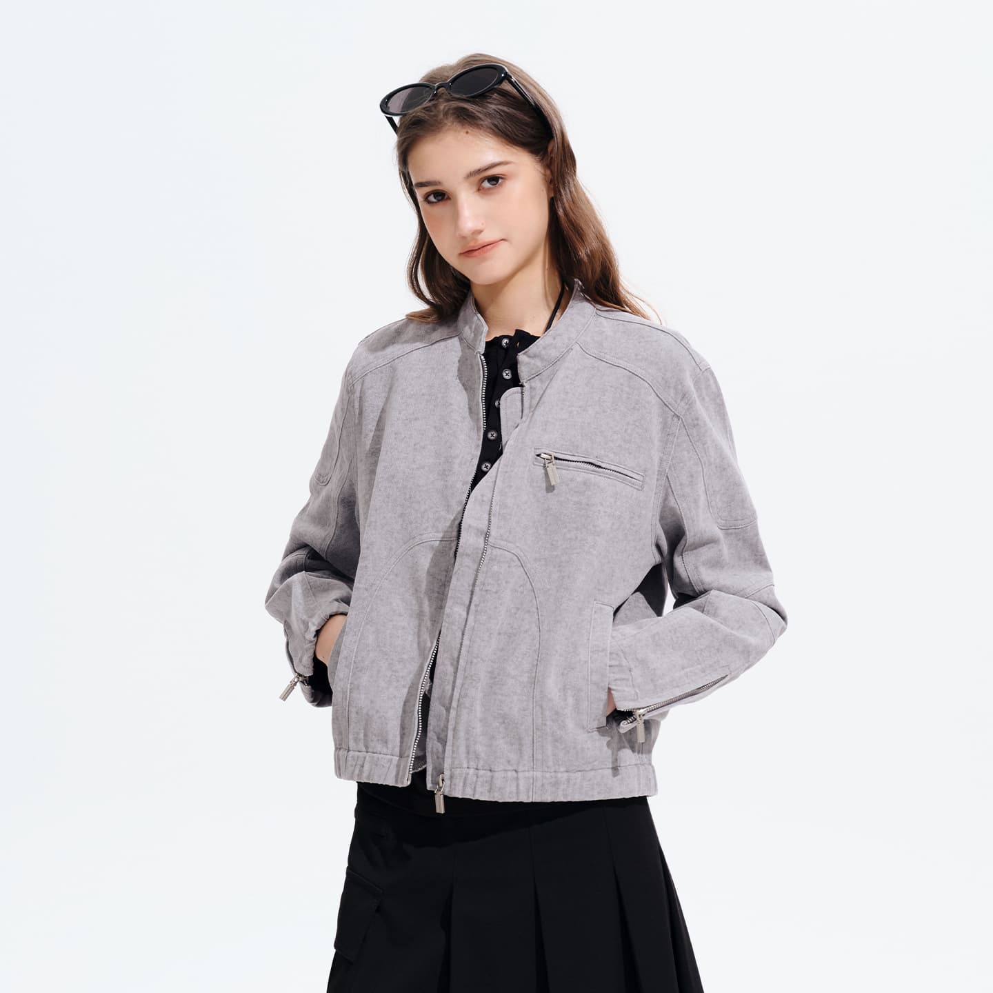 Куртка PSO Brand Серый Женские Куртки - изображение 3
