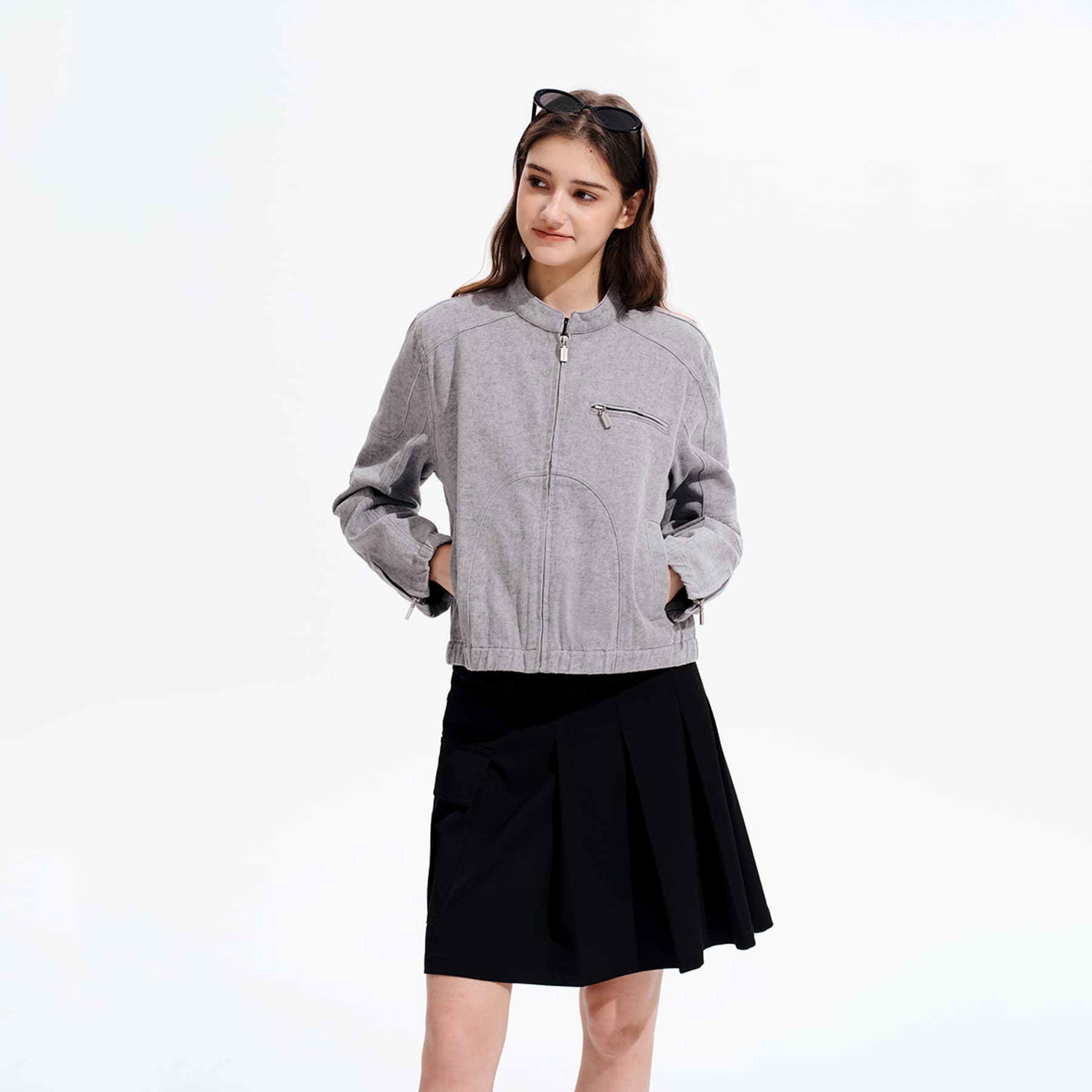 Куртка PSO Brand Серый Женские Куртки - изображение 4