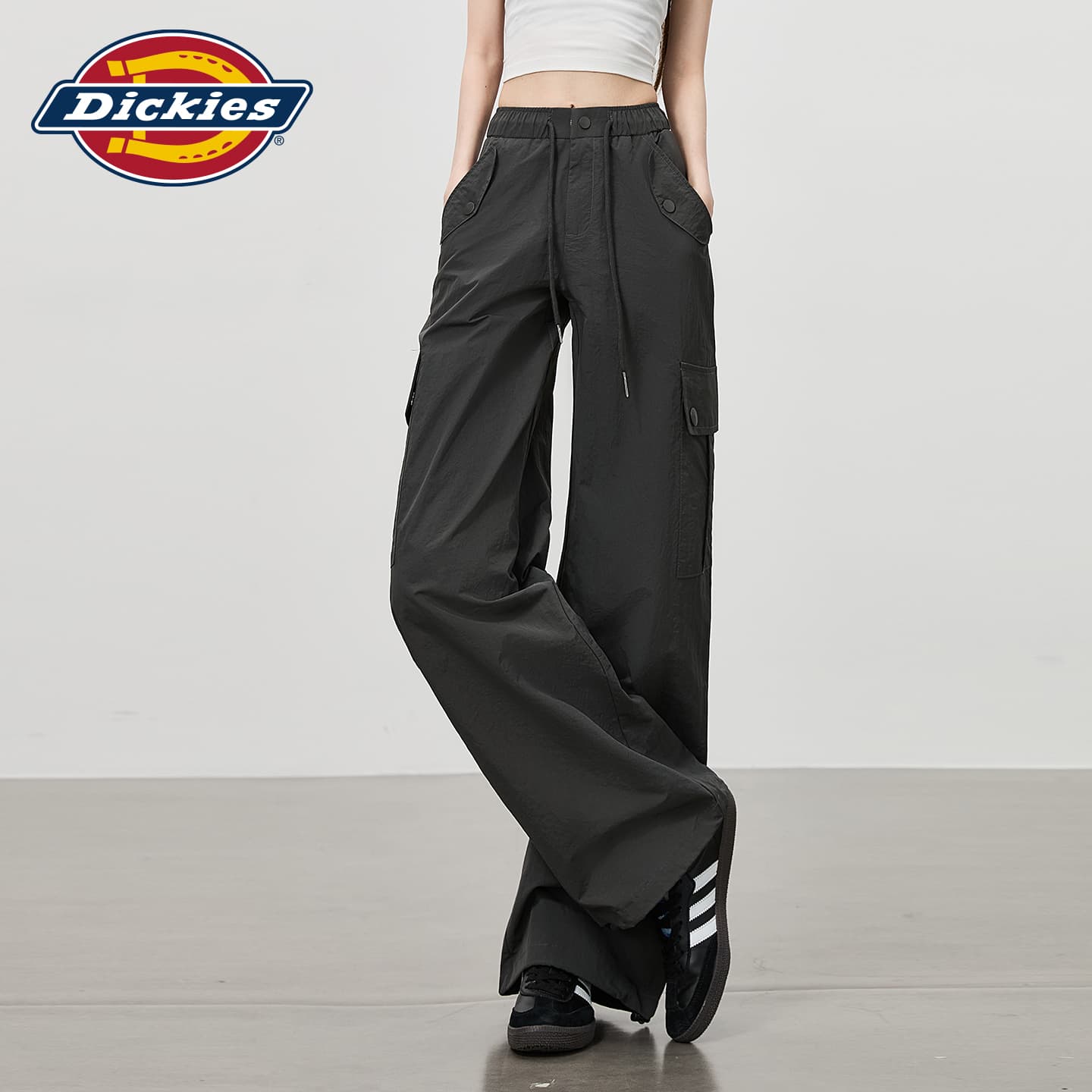 Штаны Dickies Темно-серые удлиненные женские повседневные штаны - изображение 5