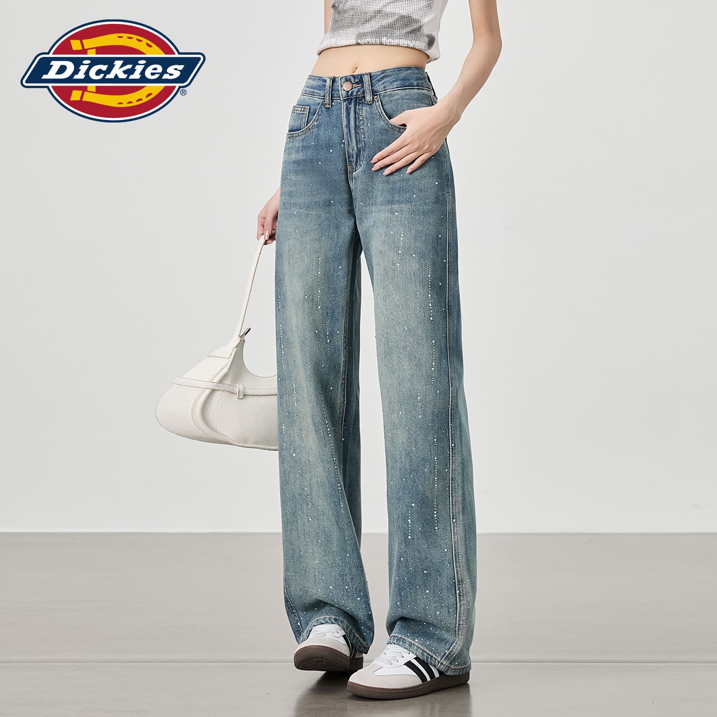 Джинсы Dickies Винтажный синий Удлиненные женские джинсы - изображение 4