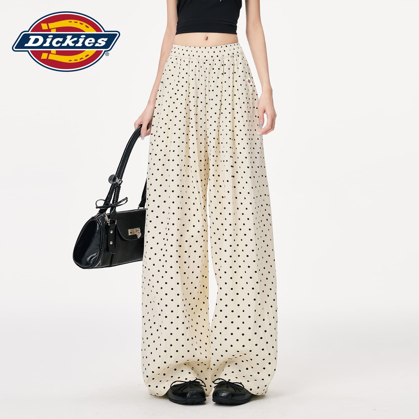 Штаны Dickies Абрикосовые Брюки в Полка Дот для Женщин Повседневные Брюки - изображение 4