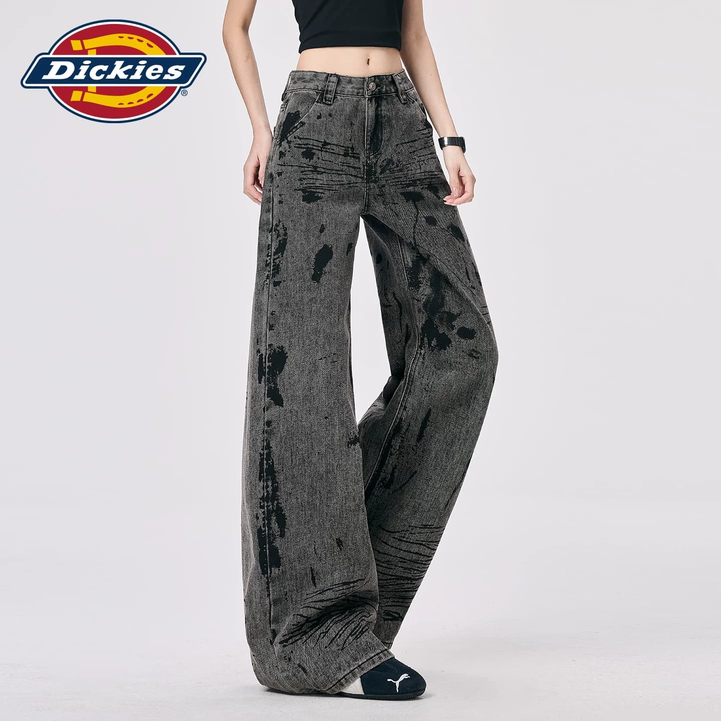 Джинсы dickies Роскошно-черный Серый Удлиненная длина Женские Джинсы - изображение 6