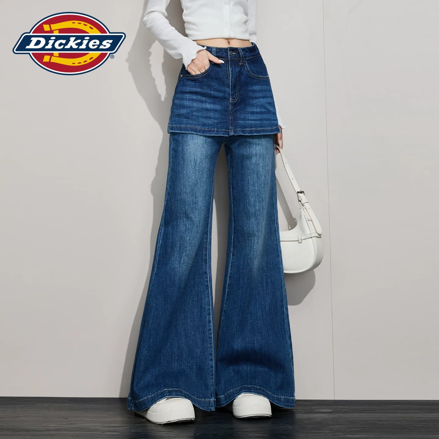 Джинсы dickies Винтажный синий Удлиненная длина Женские Джинсы - изображение 4