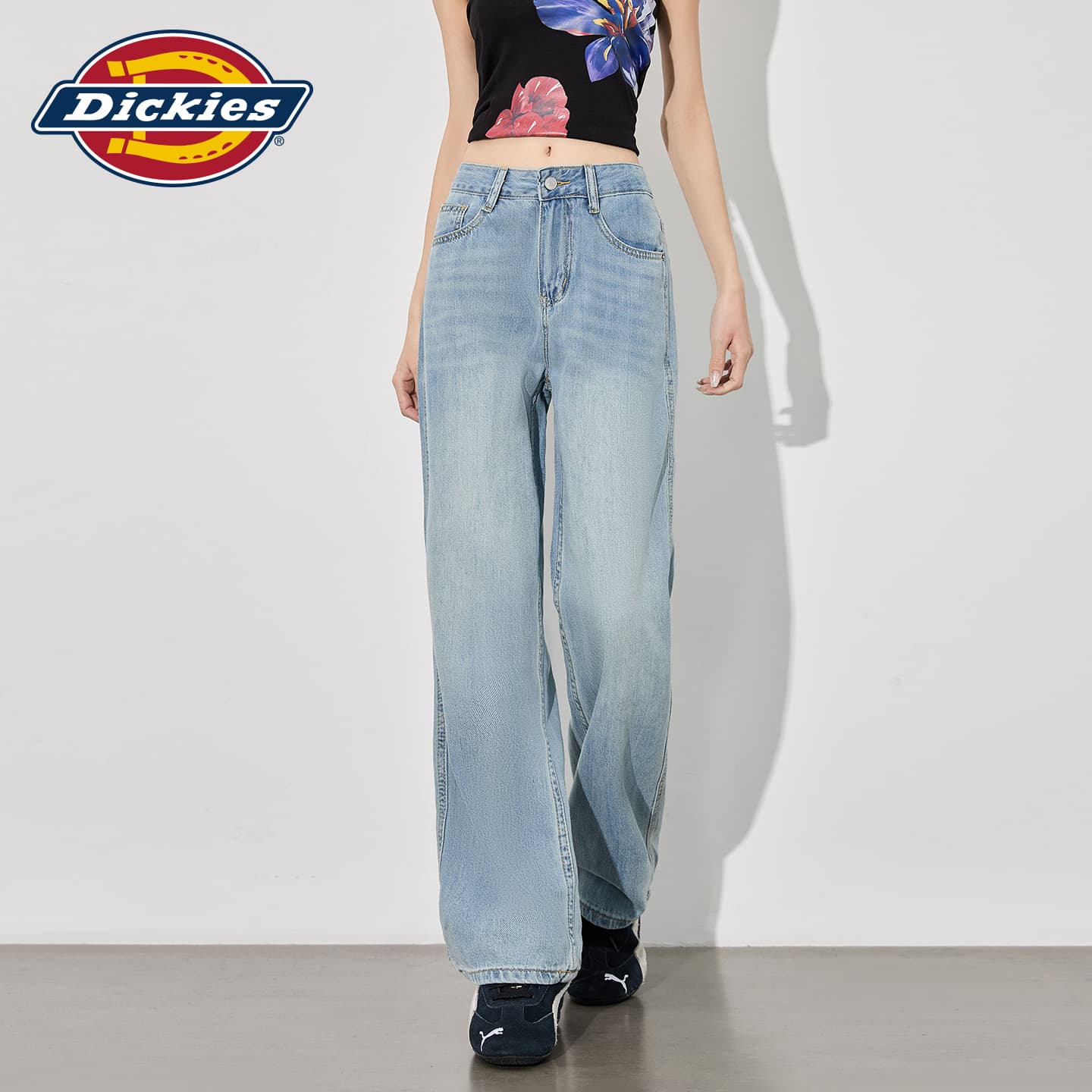Джинсы dickies Светло-синий Удлиненная длина Женские Джинсы - изображение 4