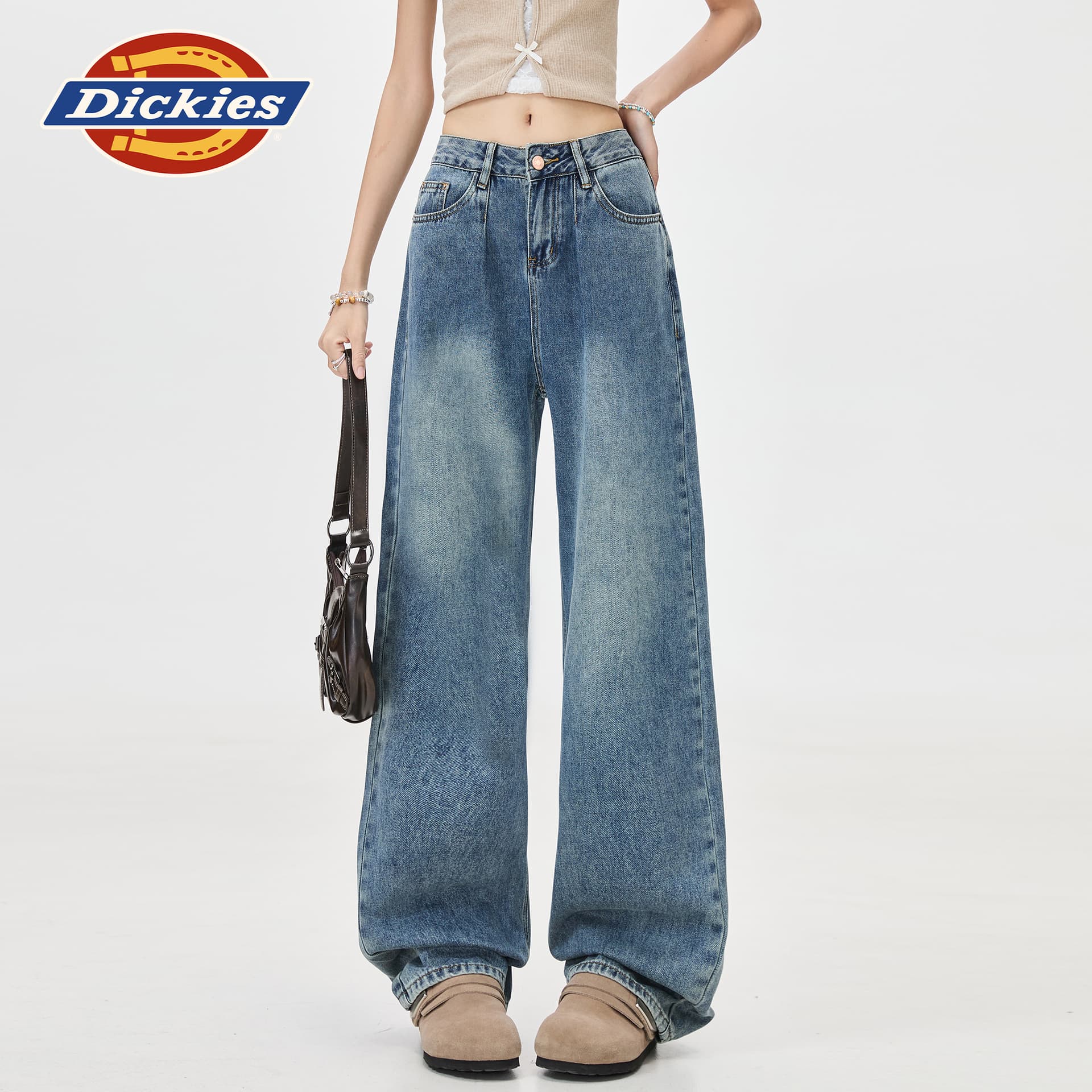 Джинсы dickies Винтажный синий Удлиненная длина Женские Джинсы - изображение 3