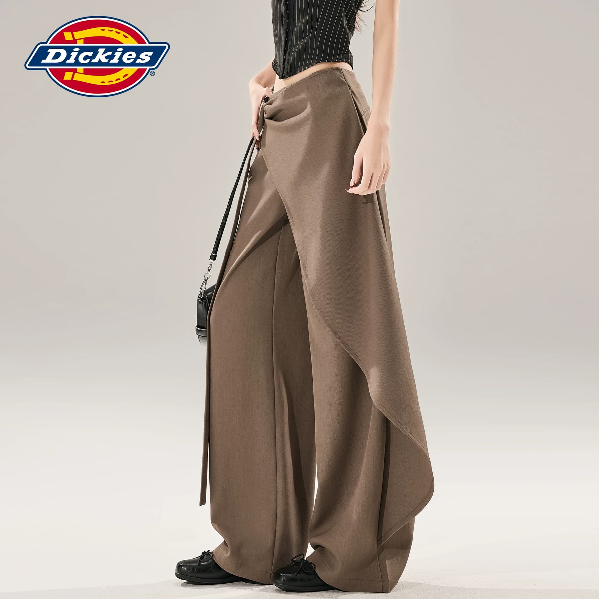 Штаны dickies Коричневый серый Удлиненная длина Женские Повседневные брюки - изображение 4
