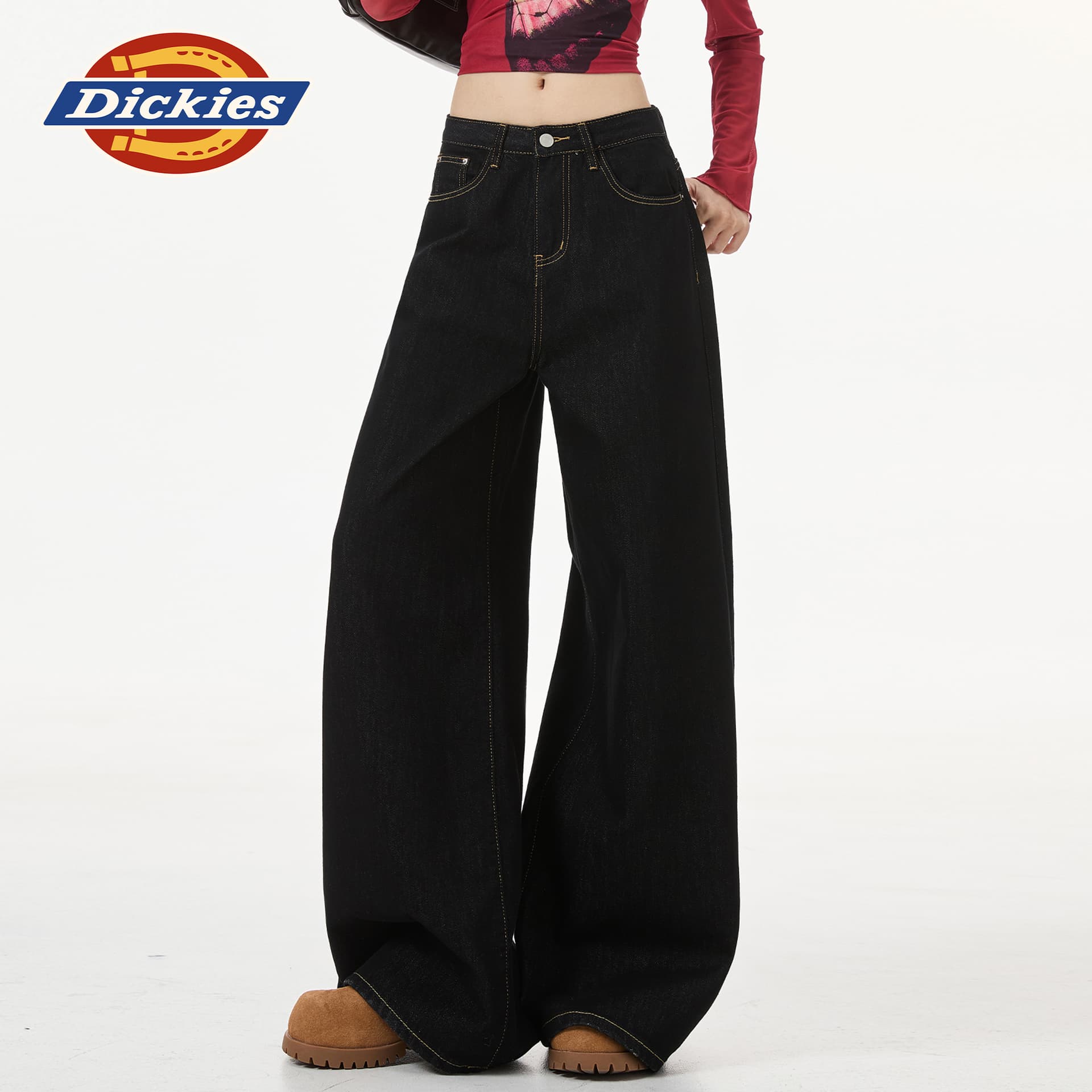 Джинсы dickies Черный с увеличенной длиной Женские Джинсы - изображение 3