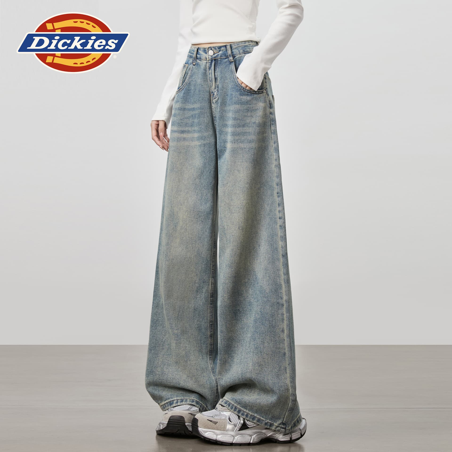 Джинсы dickies Синий Удлиненная длина Женские Джинсы - изображение 4