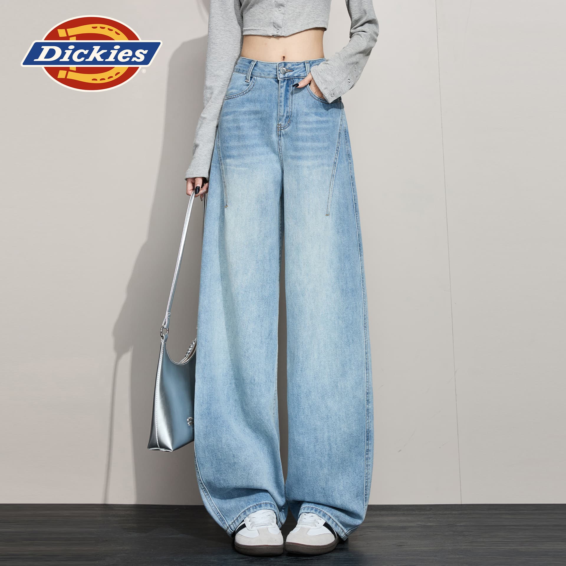 Джинсы dickies Светло-синий Удлиненная длина Женские Джинсы - изображение 4