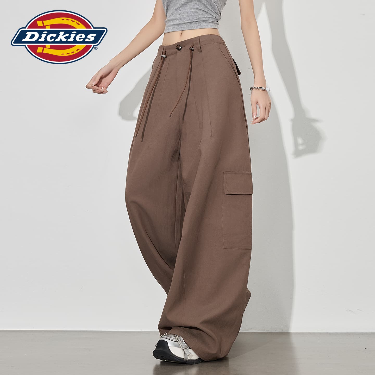 Штаны Dickies Какао-кофейные Удлиненные Женские Повседневные Брюки - изображение 5