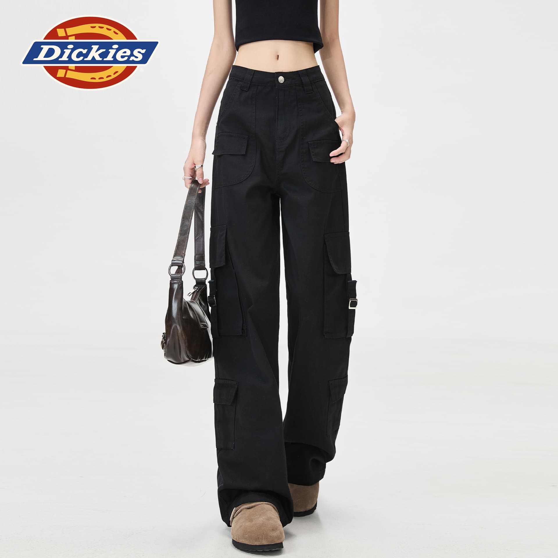 Штаны dickies Черный с увеличенной длиной Женские Повседневные брюки - изображение 5