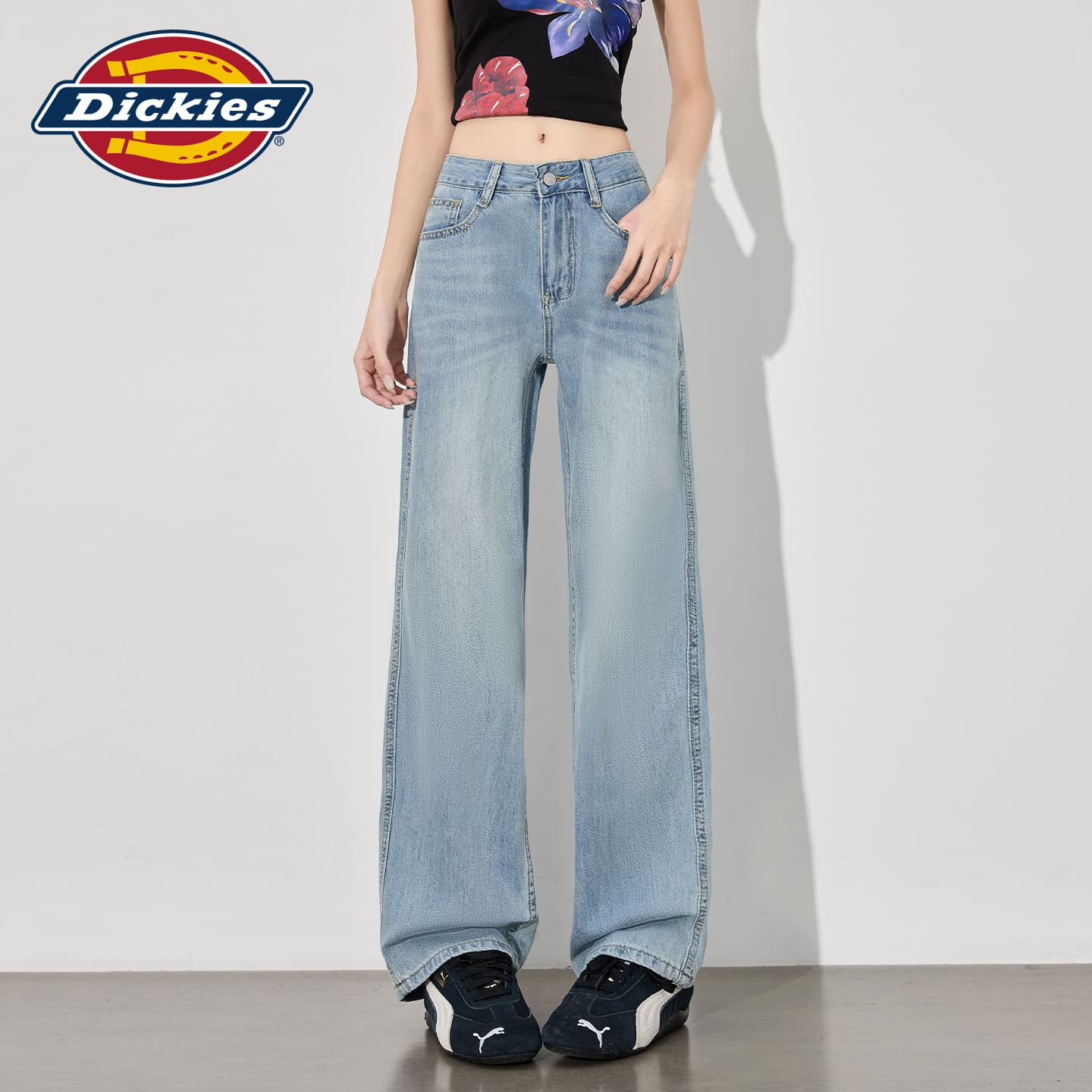 Джинсы dickies Светло-синий Удлиненная длина Женские Джинсы - изображение 3