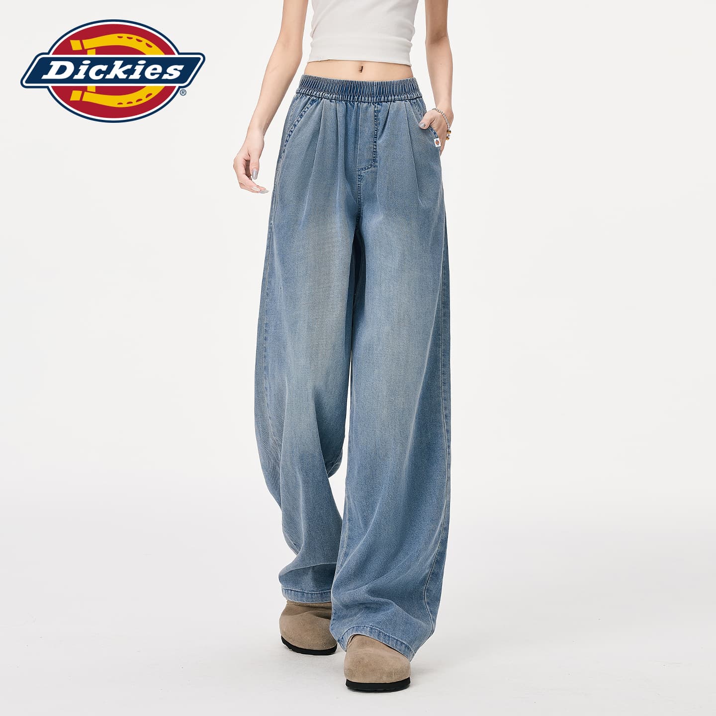 Джинсы dickies Синий Маленький Женские Джинсы - изображение 6
