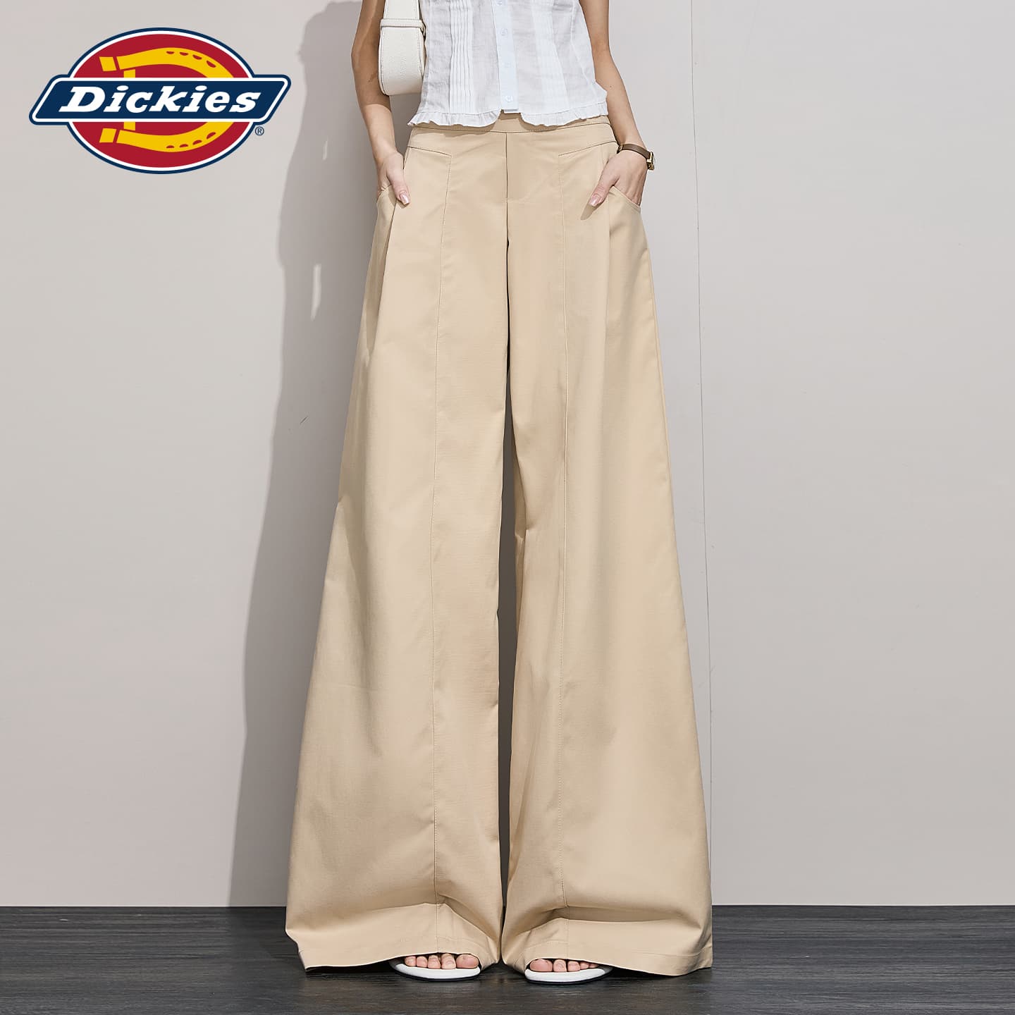 Штаны Dickies Cream Gray Extended Length Women's Casual Pants Dickies Кремовые Серые Удлиненные Женские Повседневные Брюки - изображение 3