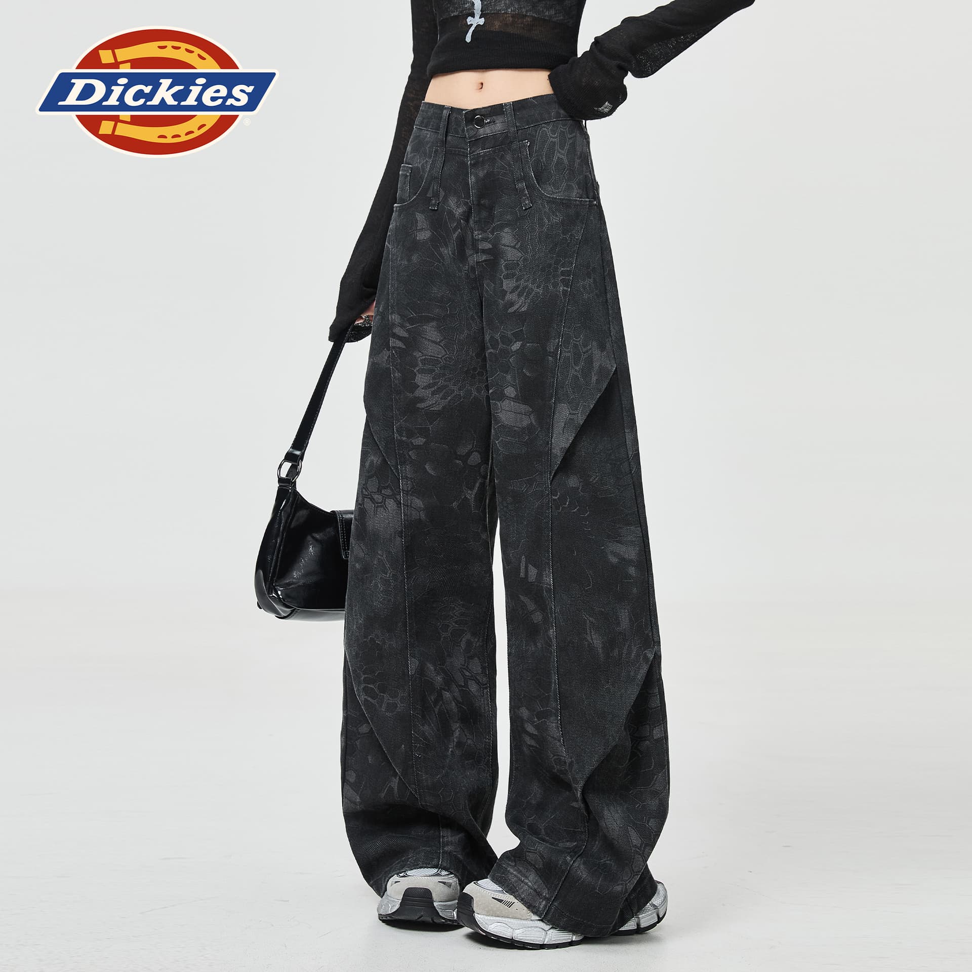 Джинсы dickies Черно-серый Удлиненная длина Женские Джинсы - изображение 3
