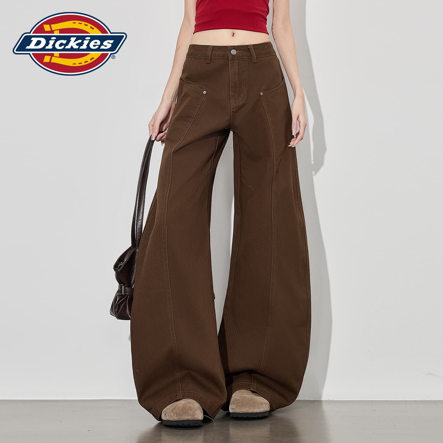 Штаны Dickies Коричневые Кофейные Удлиненные Женские Повседневные Брюки - изображение 3