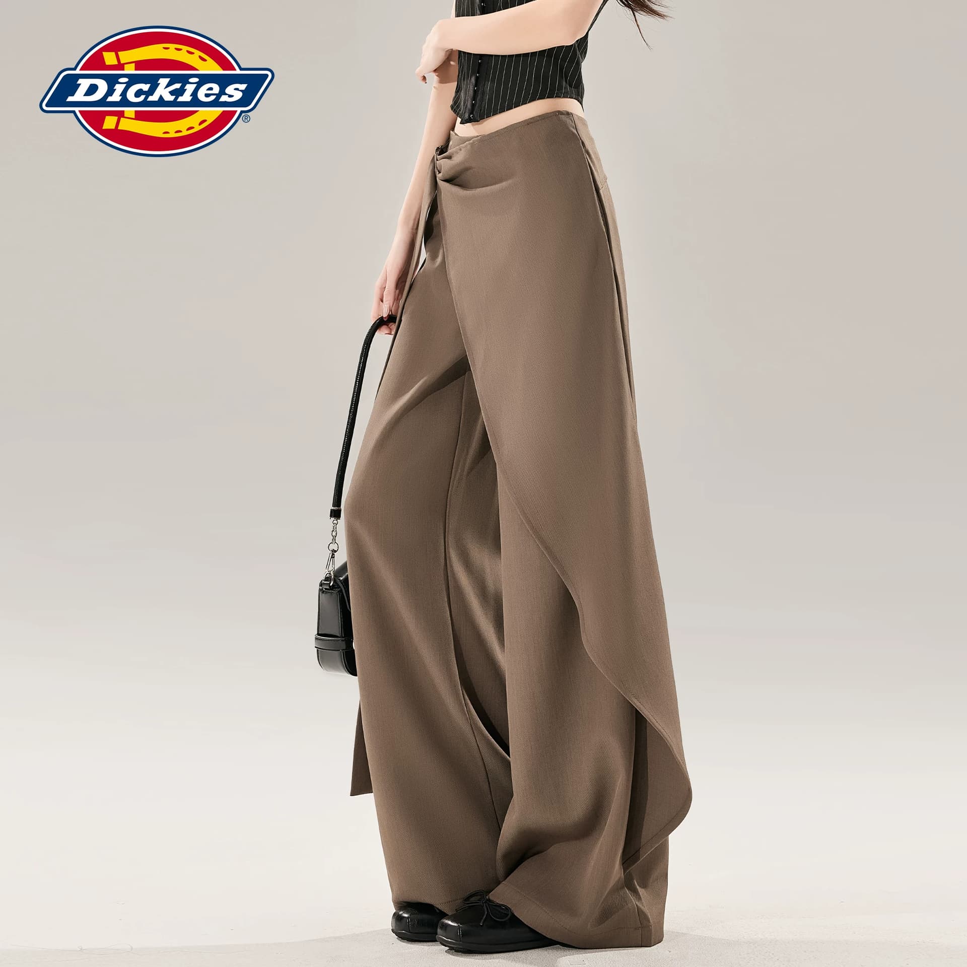 Штаны dickies Коричневый серый Удлиненная длина Женские Повседневные брюки - изображение 6