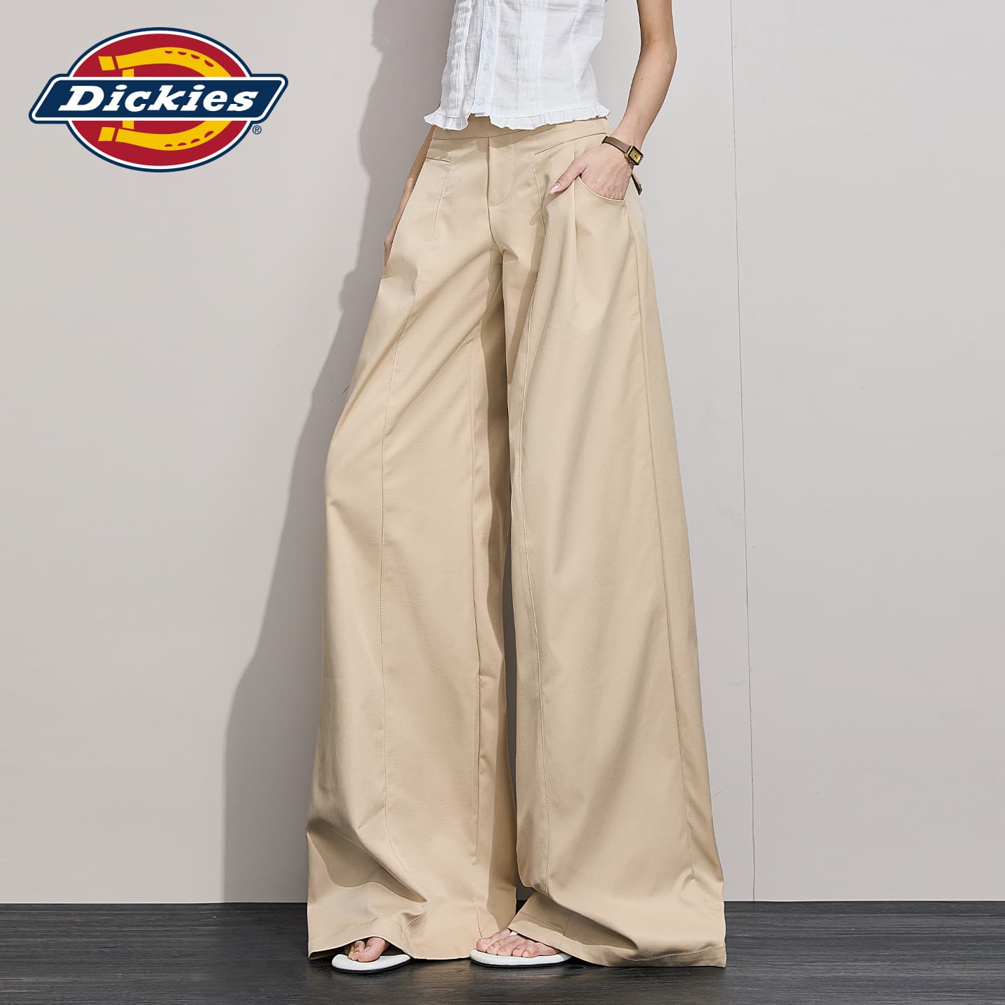 Штаны Dickies Cream Gray Extended Length Women's Casual Pants Dickies Кремовые Серые Удлиненные Женские Повседневные Брюки - изображение 7