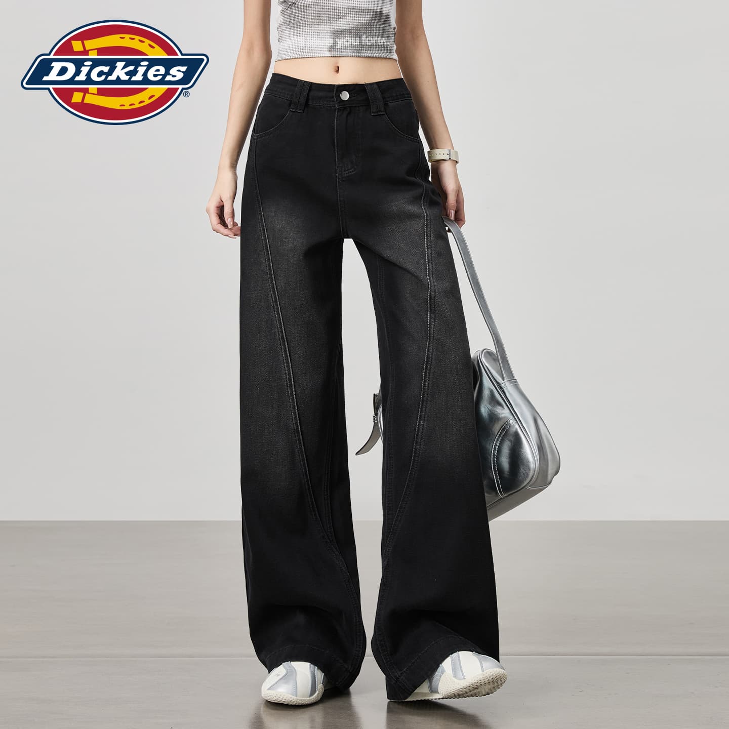 Джинсы Dickies Черный Серый Удлиненные Женские Джинсы - изображение 3