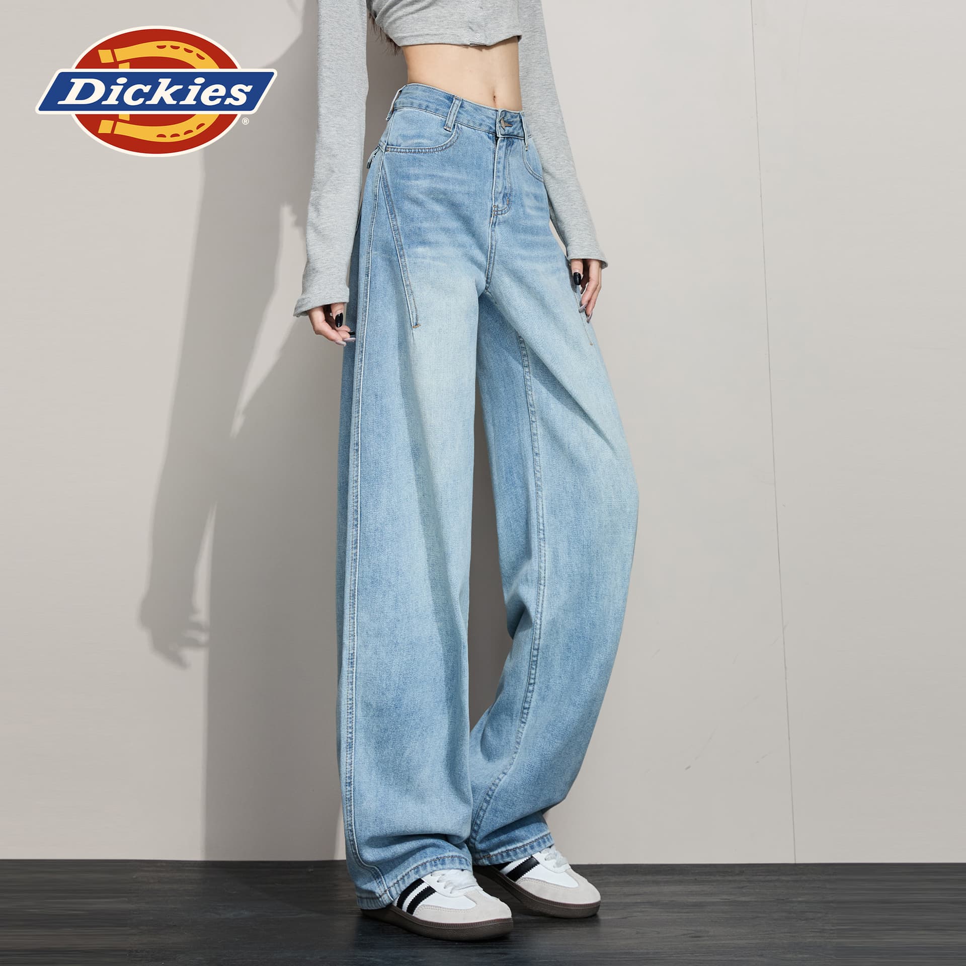 Джинсы dickies Светло-синий Удлиненная длина Женские Джинсы - изображение 3