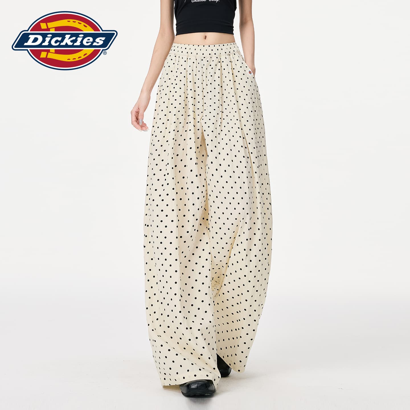 Штаны Dickies Абрикосовые Брюки в Полка Дот для Женщин Повседневные Брюки - изображение 6