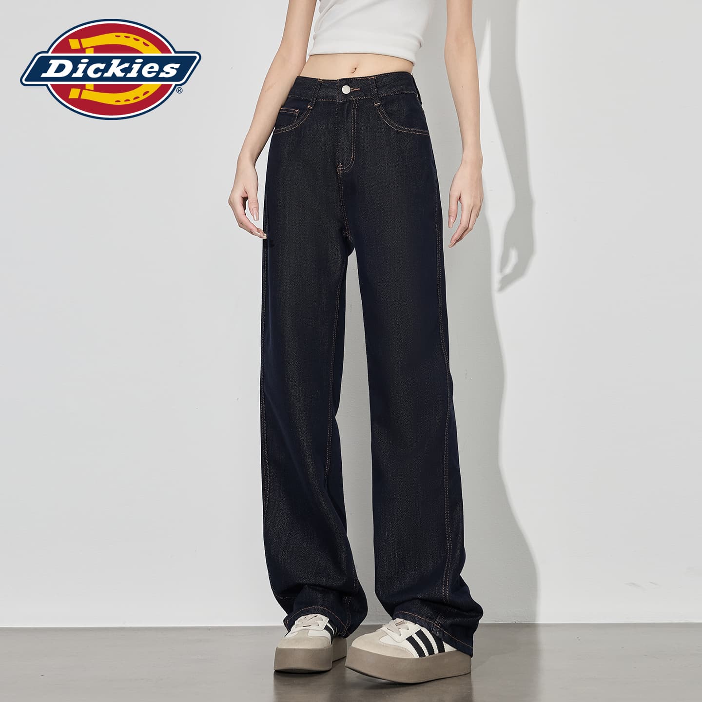 Джинсы Dickies Темно-синий длина до щиколотки женские джинсы - изображение 3