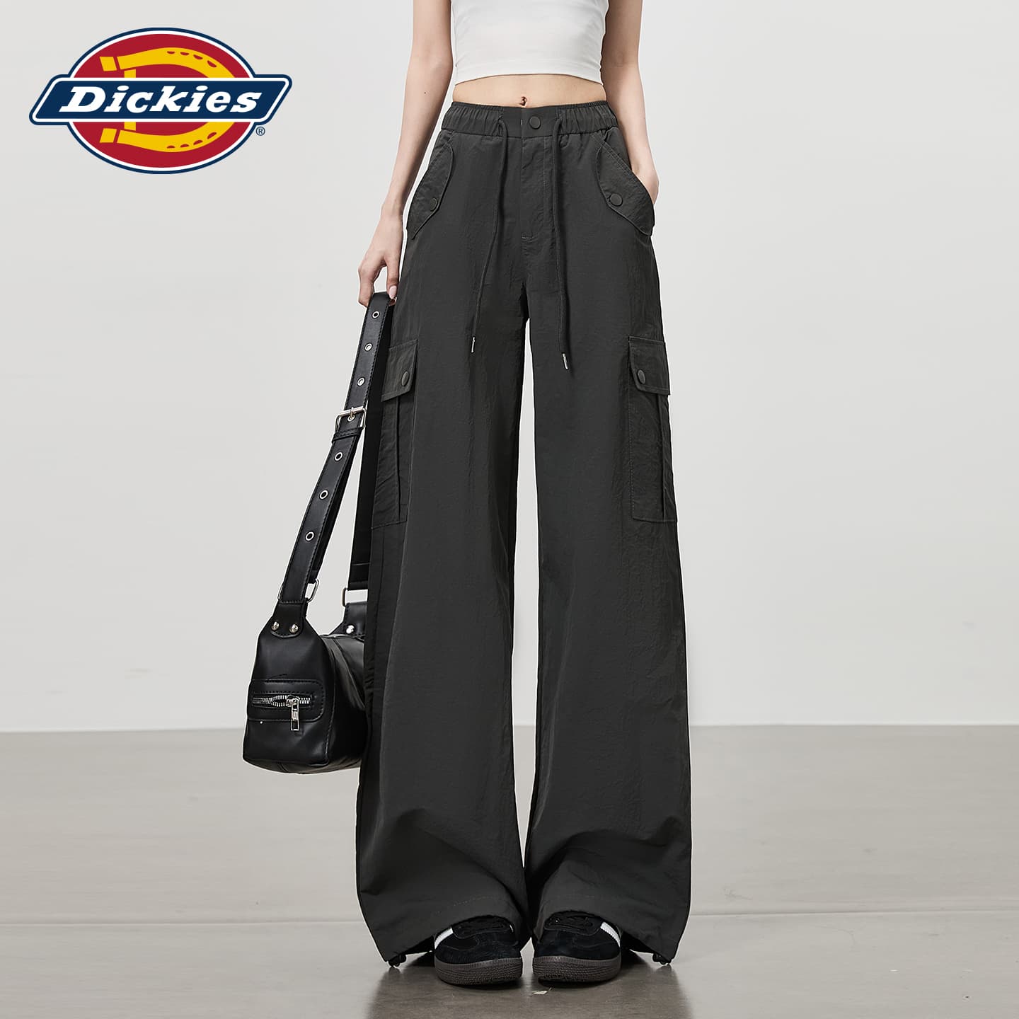 Штаны Dickies Темно-серые удлиненные женские повседневные штаны - изображение 4