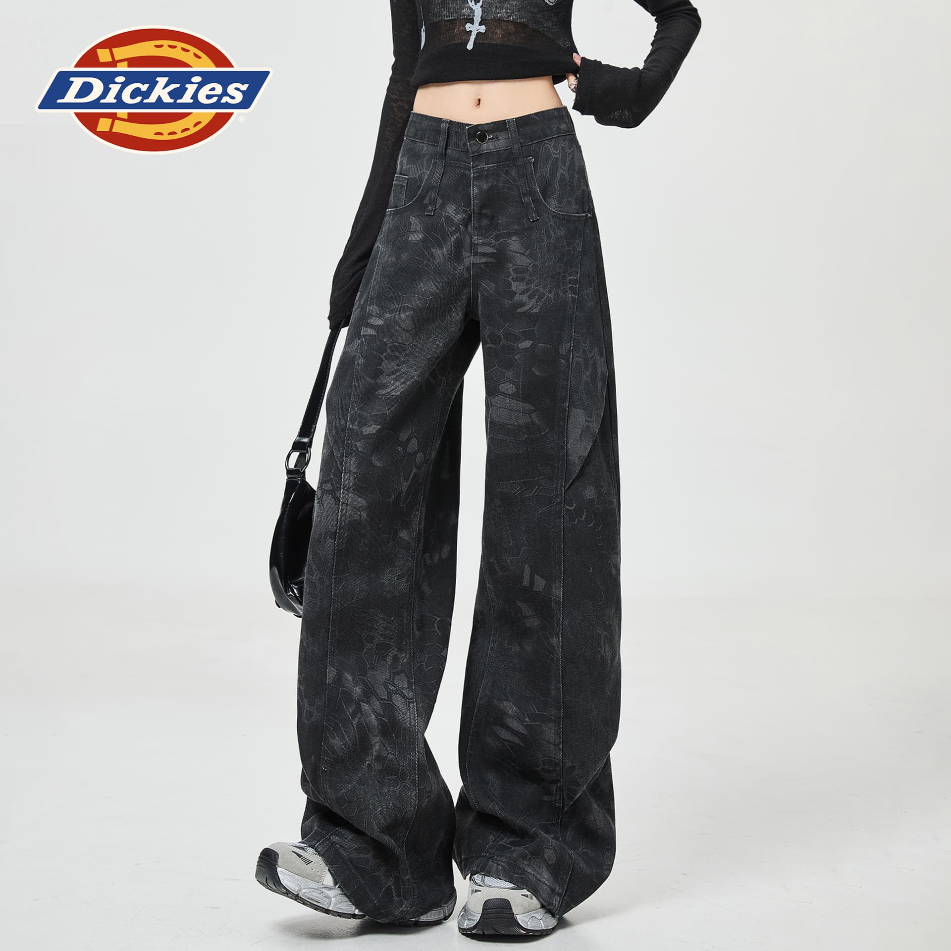 Джинсы dickies Черно-серый Удлиненная длина Женские Джинсы - изображение 5