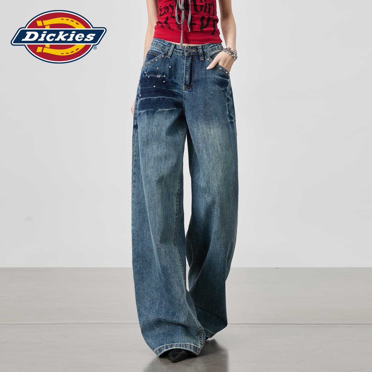 Джинсы Dickies Винтажные Синие Брюки Женские Джинсы - изображение 4