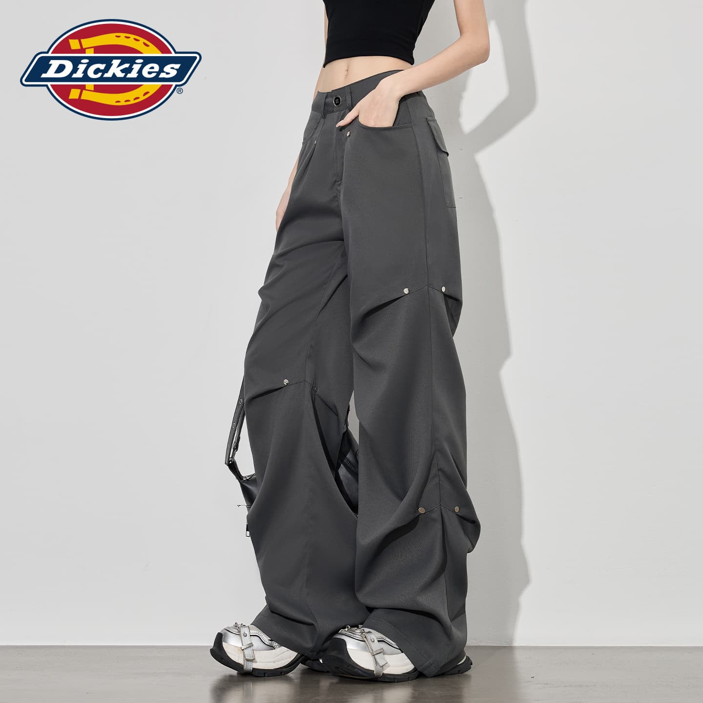 Штаны Dickies Серые Удлиненные Женские Повседневные Брюки - изображение 6