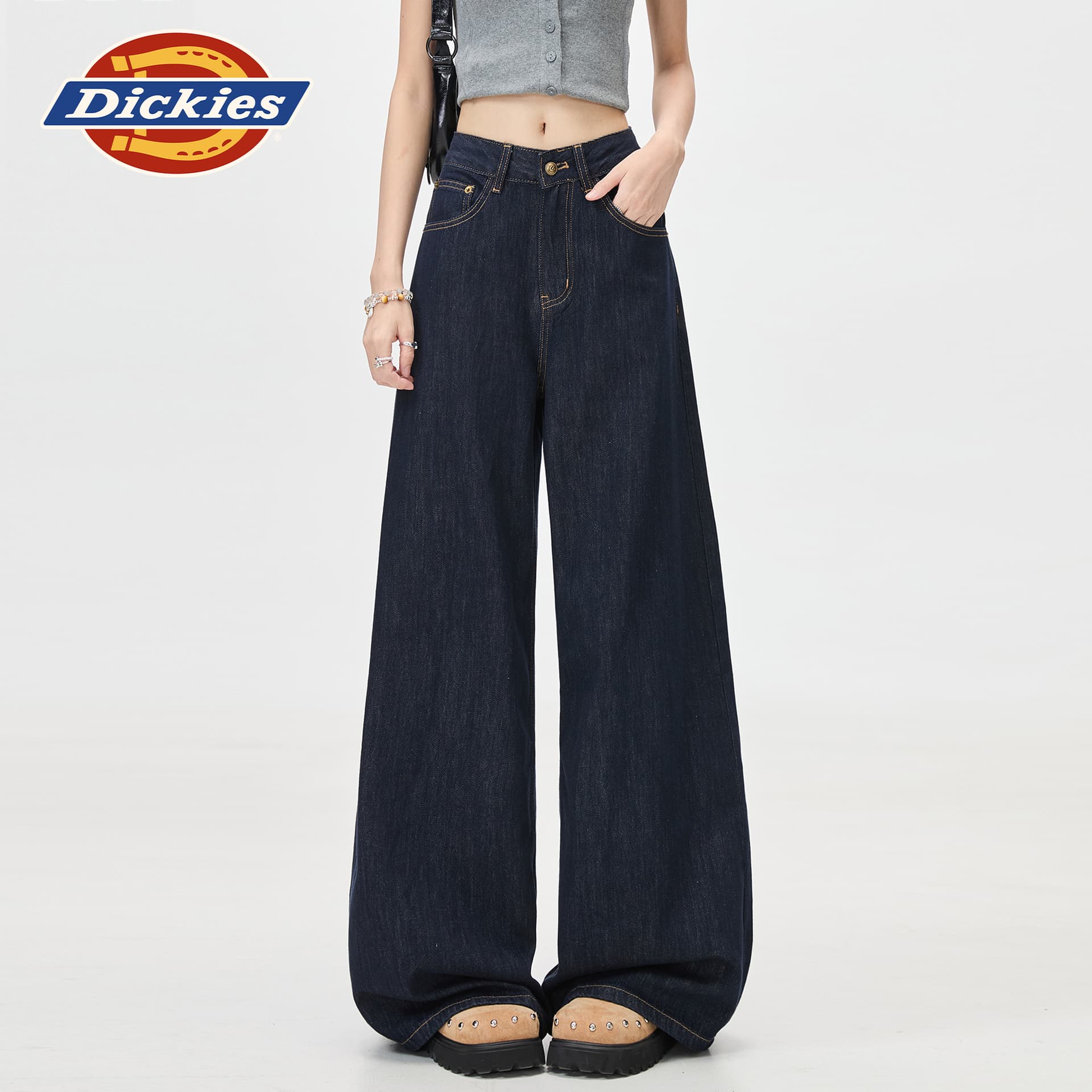 Джинсы Dickies Темно-синие брюки женские джинсы - изображение 4