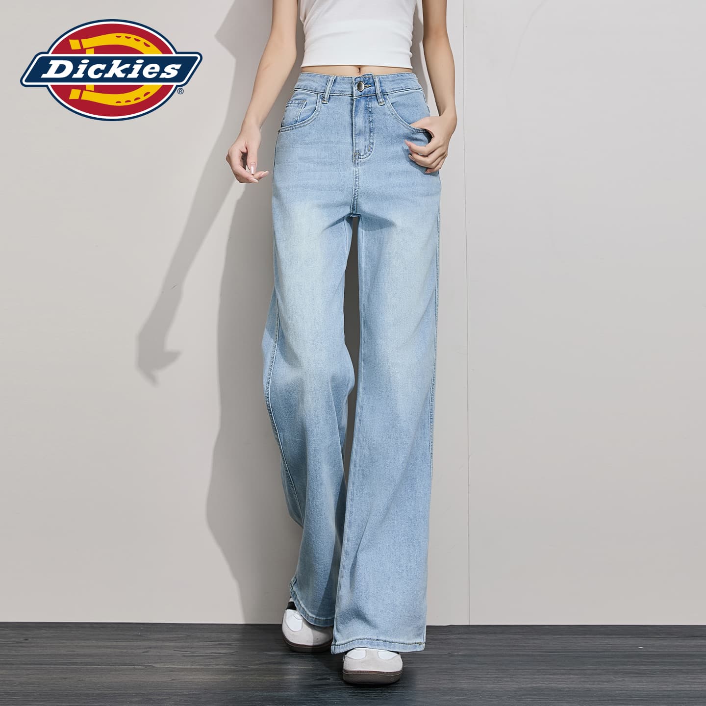 Джинсы Dickies Глазурно-голубые Женские Джинсы - изображение 6