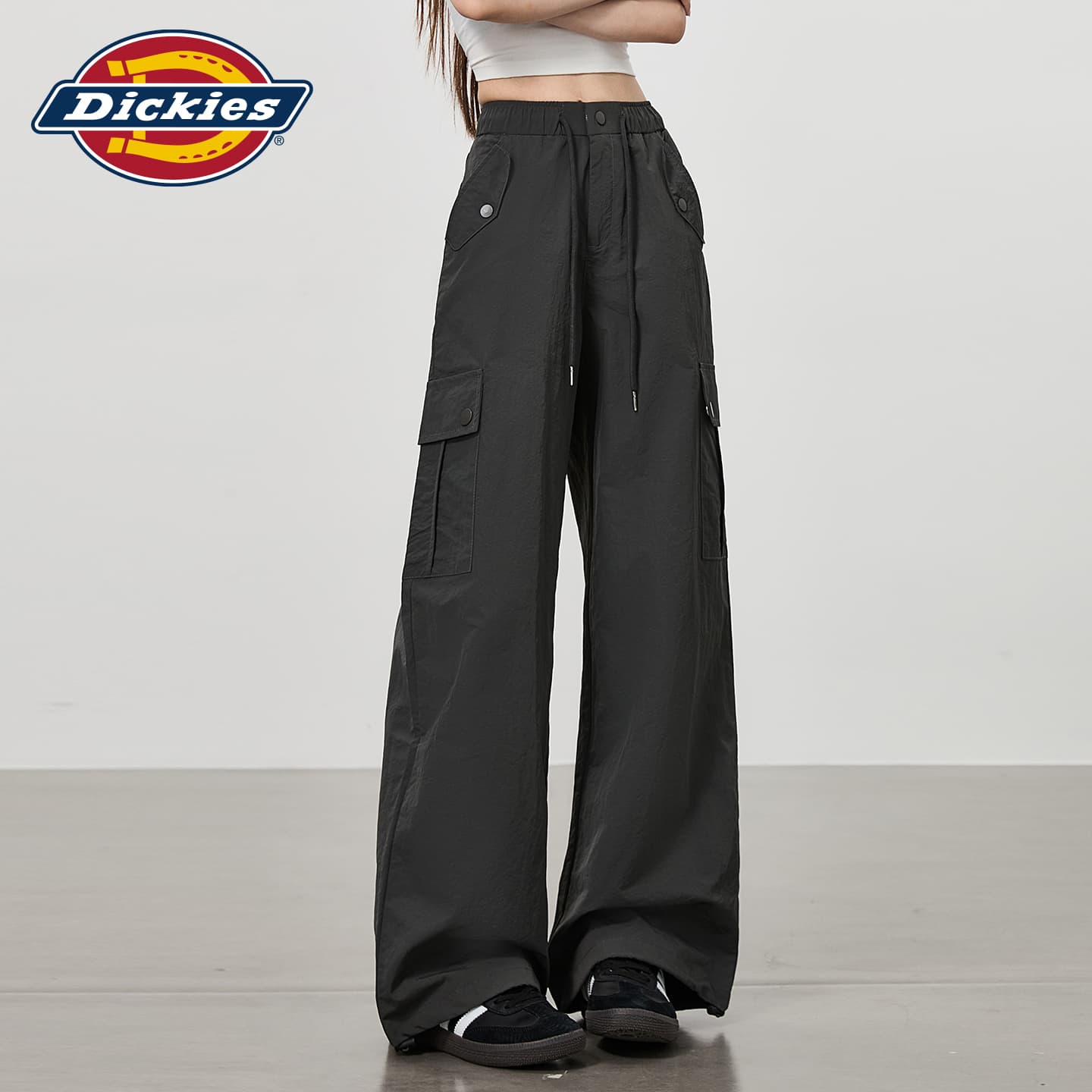 Штаны Dickies Темно-серые удлиненные женские повседневные штаны - изображение 6