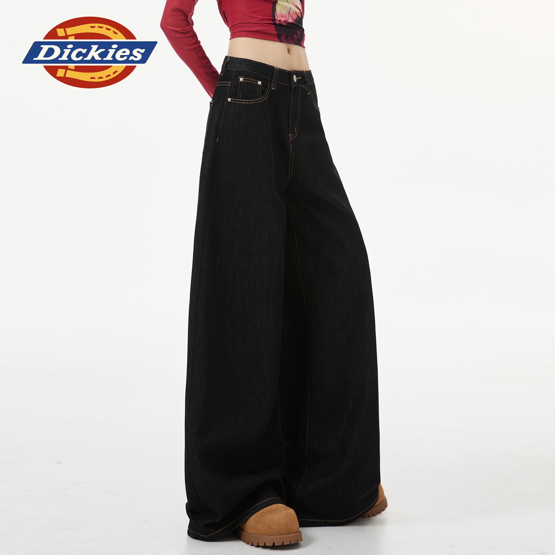 Джинсы dickies Черный с увеличенной длиной Женские Джинсы - изображение 6