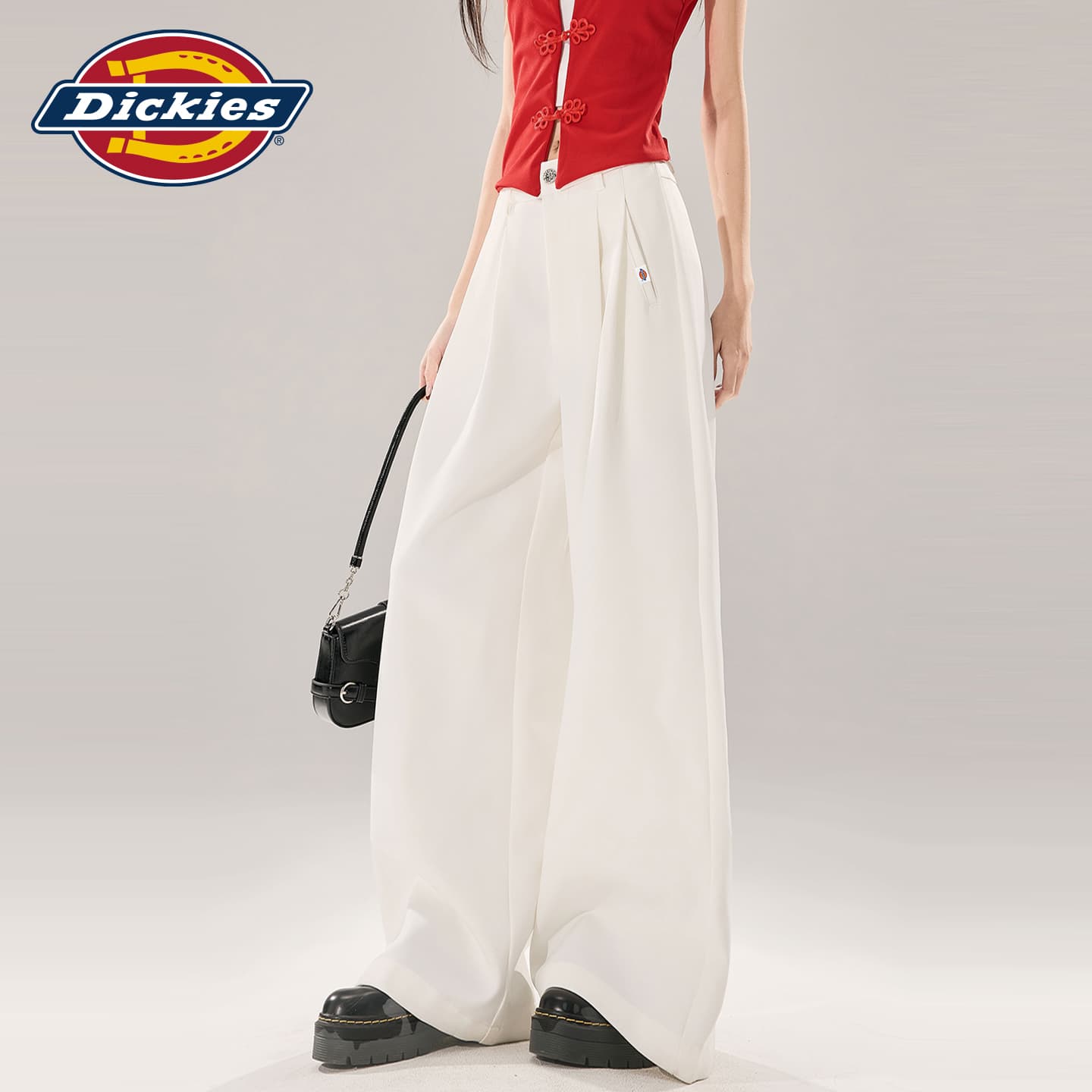 Штаны dickies Белый Удлиненная длина Женские Повседневные брюки - изображение 4
