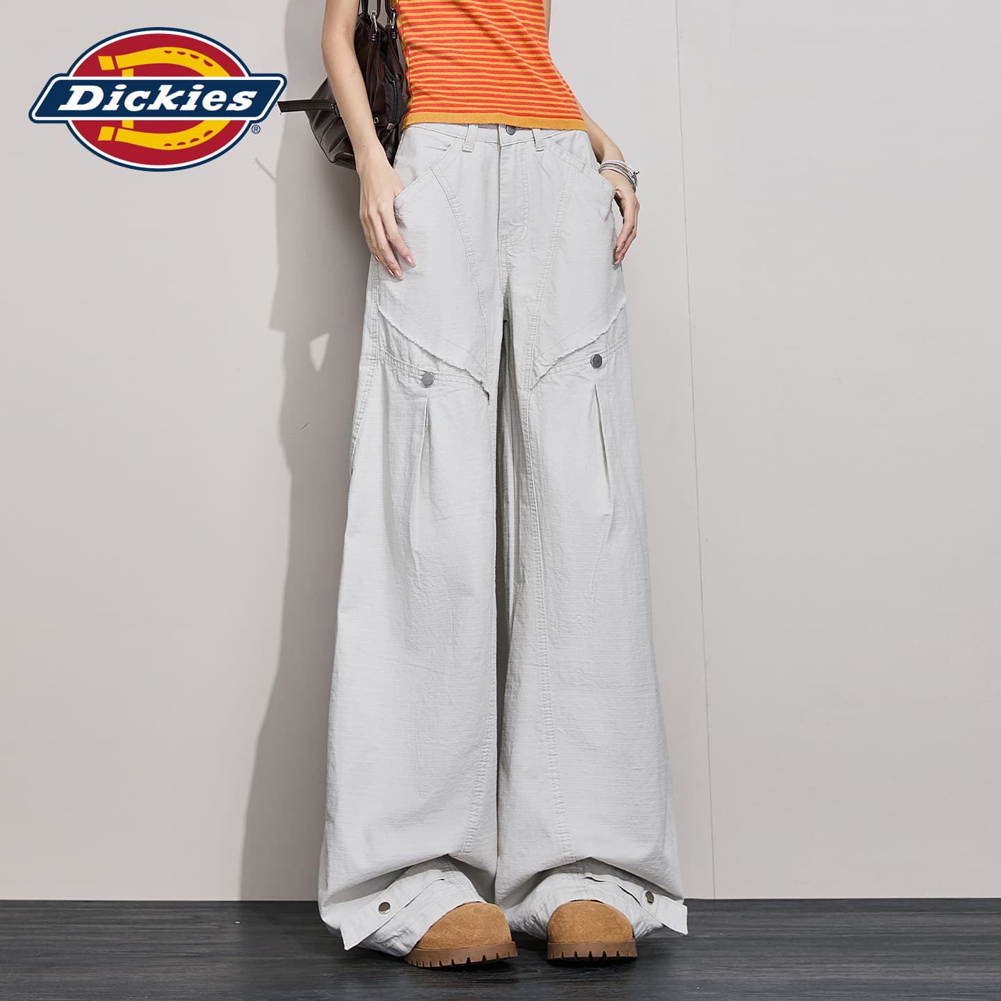 Штаны Dickies Абрикос Серый Удлиненные Женские Повседневные Штаны - изображение 6
