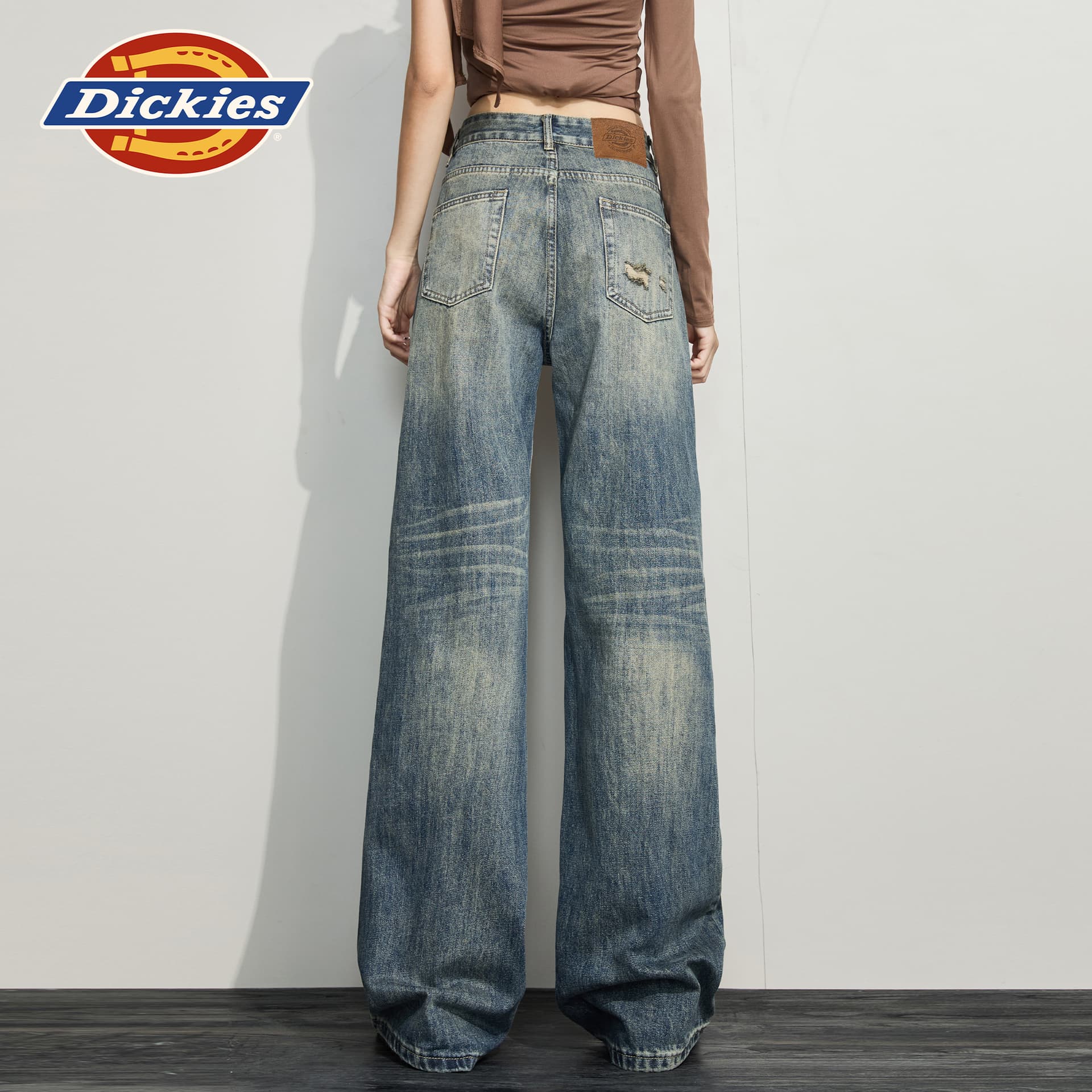 Джинсы Dickies Винтажный Синий Женские Джинсы - изображение 6