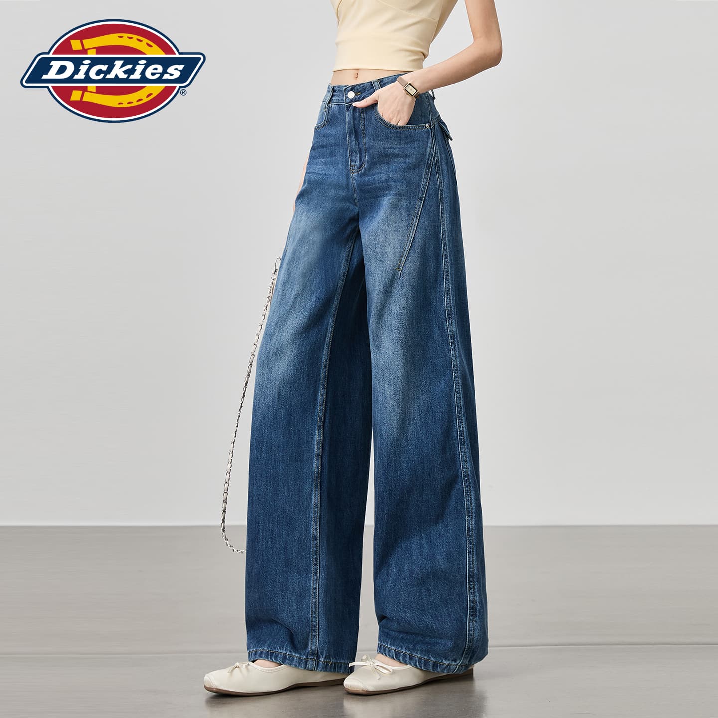 Джинсы Dickies Темно-синий Удлиненные Женские Джинсы - изображение 5