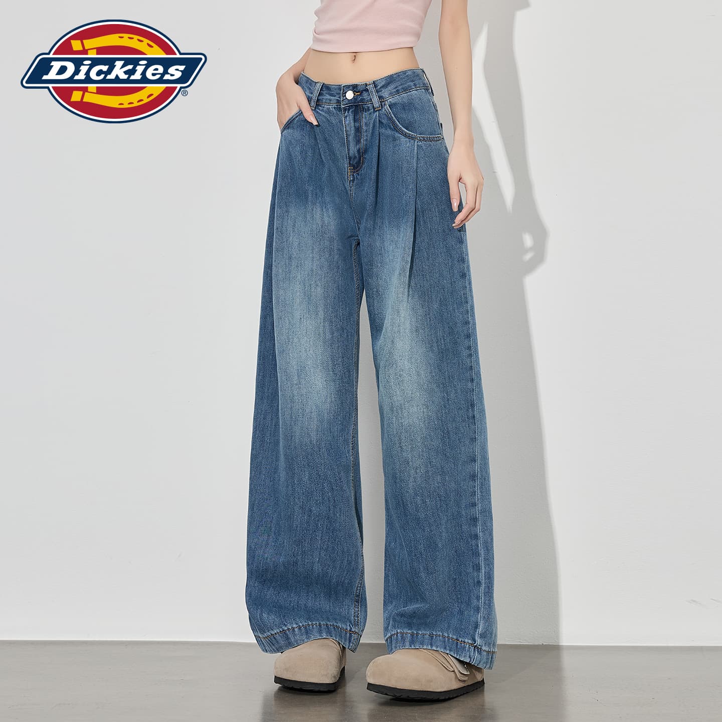 Джинсы dickies Винтажный синий Лодыжка Длина Женские Джинсы - изображение 3