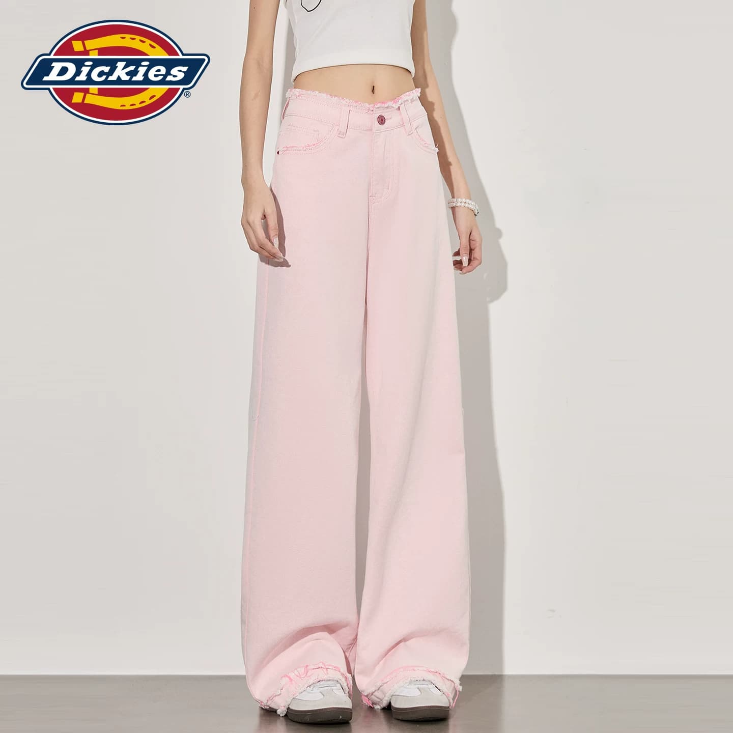 Джинсы dickies Светло-розовый Удлиненная длина Женские Джинсы - изображение 6