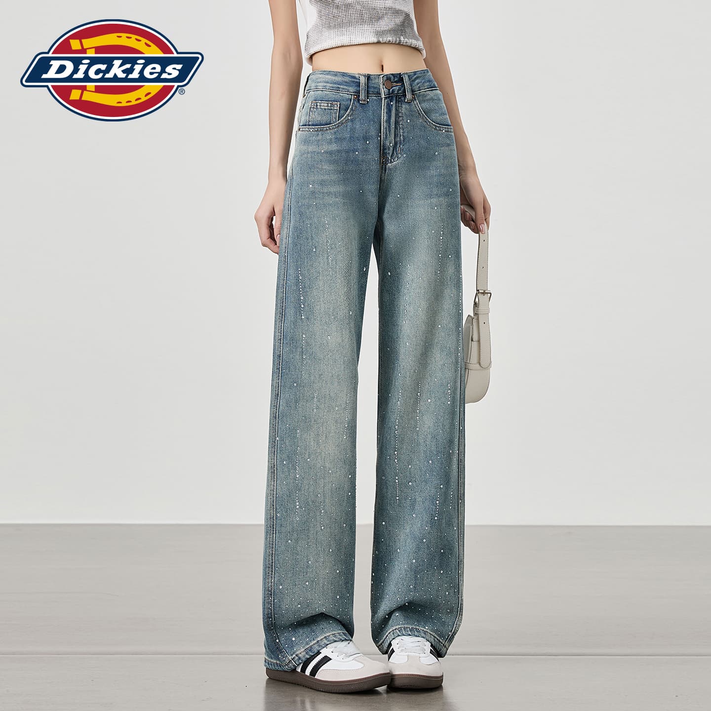 Джинсы Dickies Винтажный синий Удлиненные женские джинсы - изображение 3