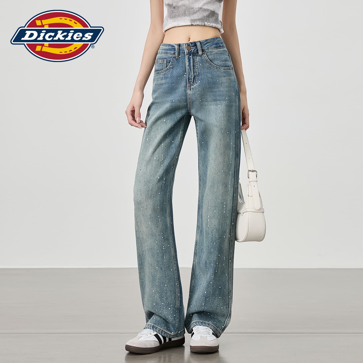 Джинсы Dickies Винтажный синий Удлиненные женские джинсы - изображение 5
