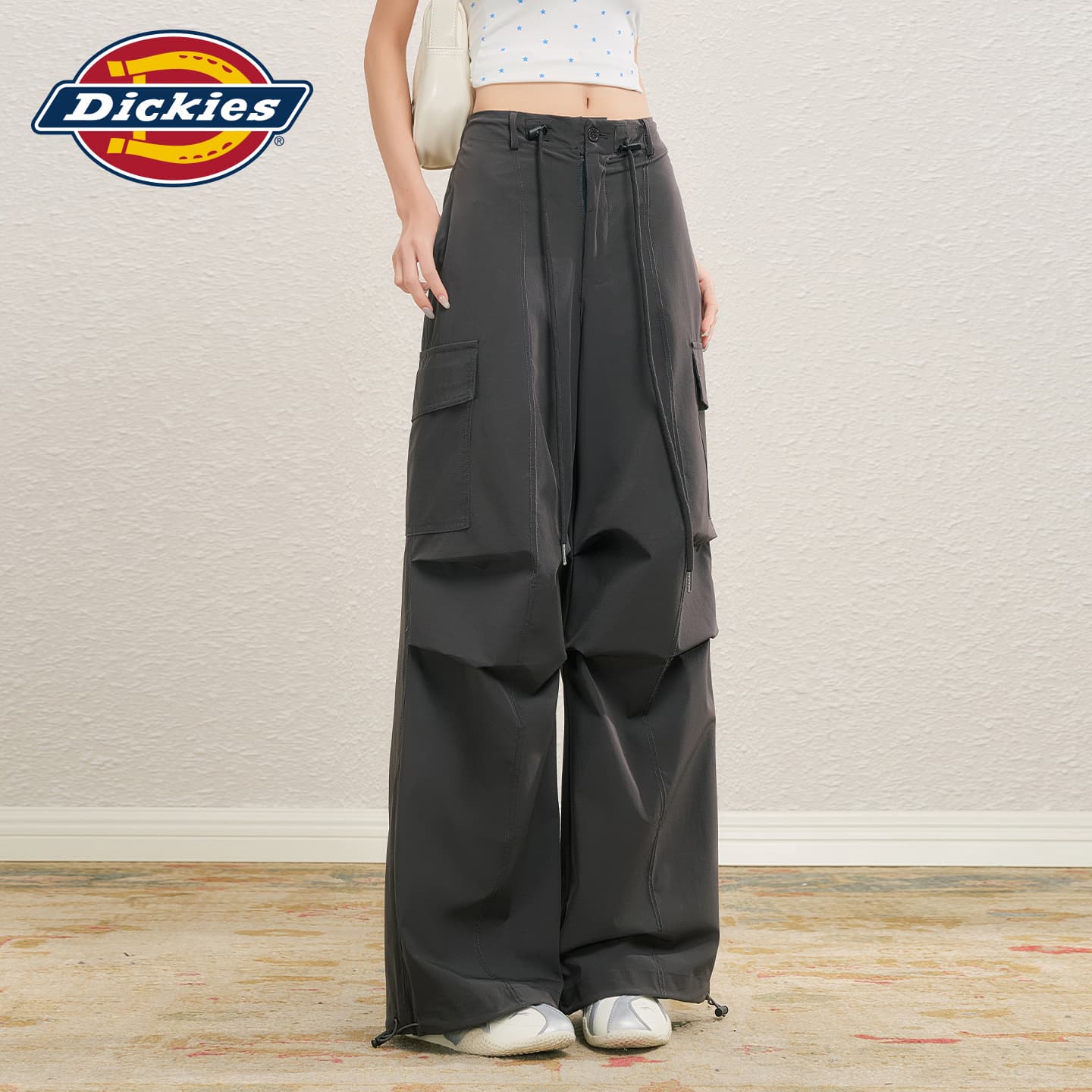Dickies Премиум Серый Удлиненные Женские Карго Брюки - изображение 3