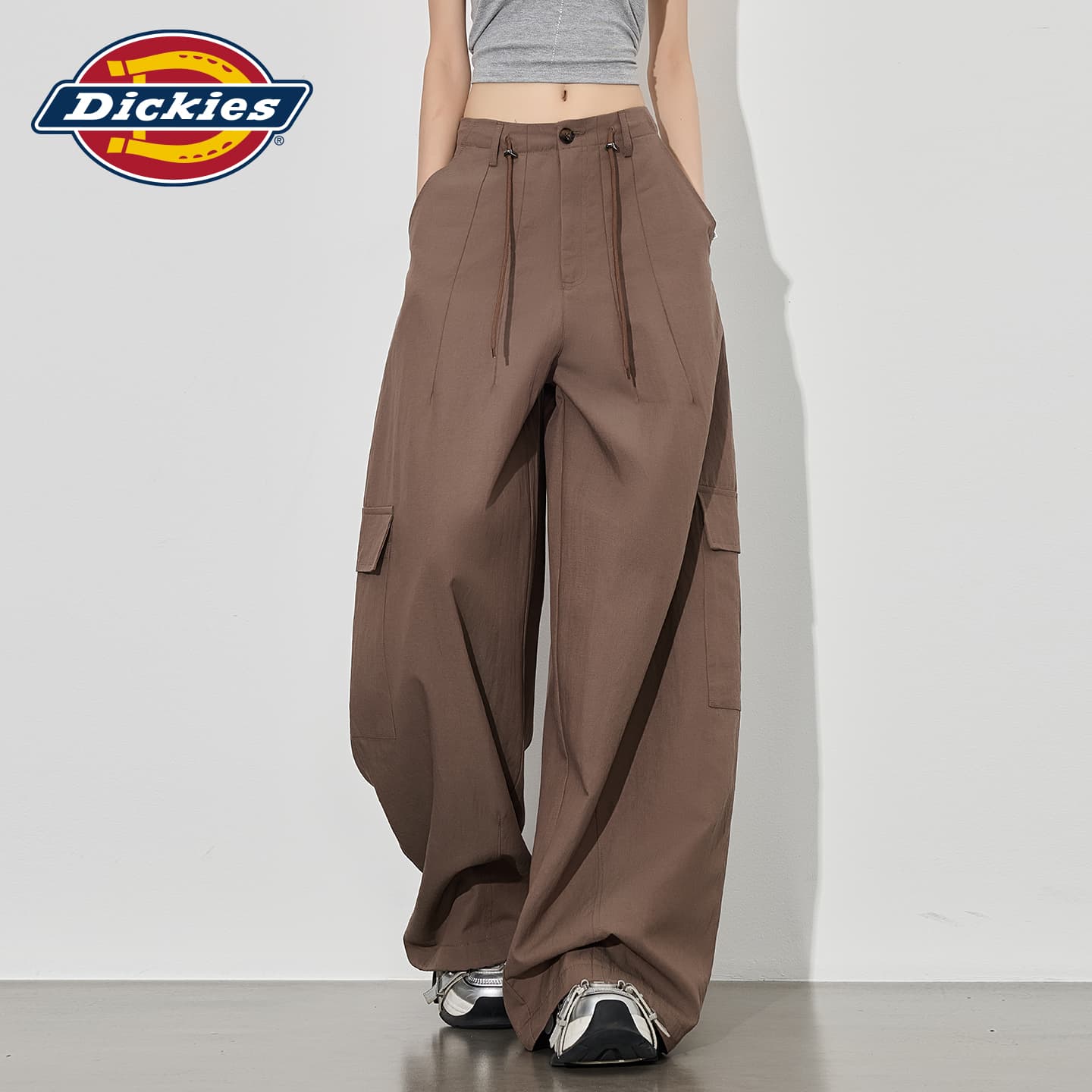 Штаны Dickies Какао-кофейные Удлиненные Женские Повседневные Брюки - изображение 3