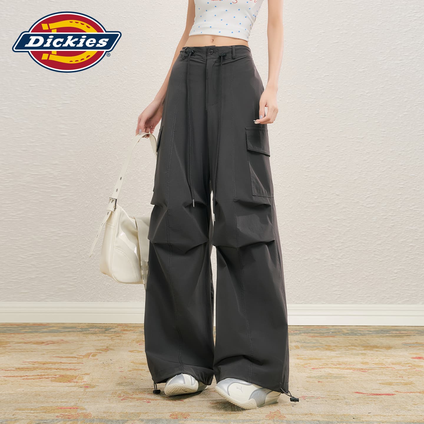 Dickies Премиум Серый Удлиненные Женские Карго Брюки - изображение 5